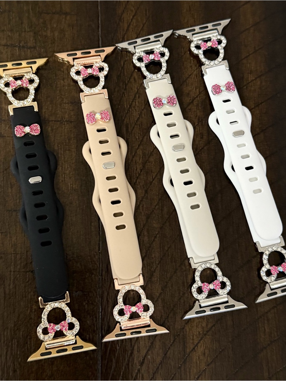 Rhinestone Minnie Mouse Style Replacement apple Watch Bands. Jewelry accessories